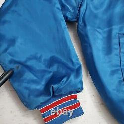 Vintage Buffalo Bills Chalk Line 90's NFL Blue Satin Jacket Coat Size Large Lot