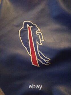 Vintage Buffalo Bills Jacket Mens Large Faux Leather First Down NFL Logo
