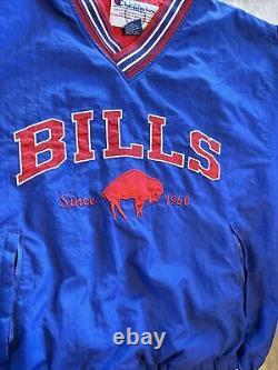 Vintage Buffalo Bills NFL Champion Embroidered Nylon Pullover Men Size L