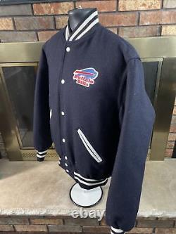 Vintage Buffalo Bills NFL Football Leather Lettermans Jacket Mens Sz Medium Vtg
