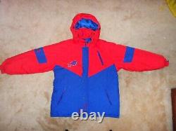 Vintage Buffalo Bills NFL Winter Coat Jacket Triple FAT Goose Hooded XL -Awesome