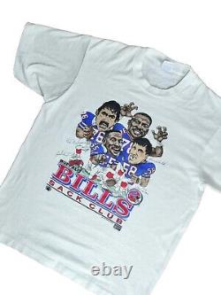 Vintage Buffalo Bills Sack Club 1987 Caricature T-shirt NFL Football size L