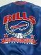 Vintage Buffalo Bills Satin Football Jacket Coat Chalk Line Large 90s 80s