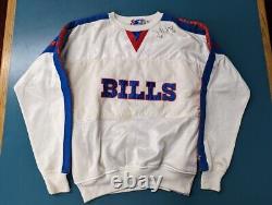 Vintage Buffalo Bills Starter Fred Smerlas Signed Crewneck Sweatshirt NFL Sz M