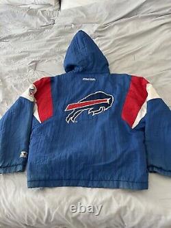 Vintage Buffalo Bills Starter Jacket Authentic NFL Size L 1/4 Zip