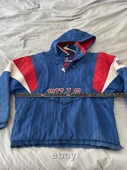 Vintage Buffalo Bills Starter Jacket Authentic NFL Size L 1/4 Zip