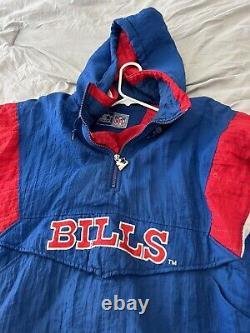 Vintage Buffalo Bills Starter Jacket Authentic NFL Size M 1/4 Zip