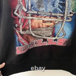 Vintage Buffalo Bills Sweatshirt Large 90s Super Bowl Black Crewneck NFL Mafia