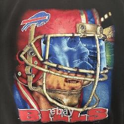 Vintage Buffalo Bills Sweatshirt Size XL Helmet Player Nutmeg 90s Super Bowl
