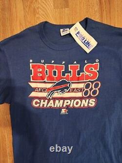 Vintage Buffalo Bills T Shirt XL AFC Champs 1988 NFL With Tags! Starter Rare