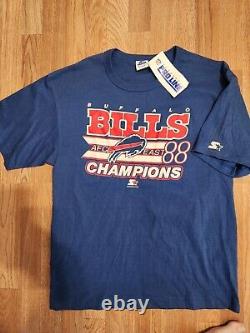 Vintage Buffalo Bills T Shirt XL AFC Champs 1988 NFL With Tags! Starter Rare
