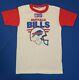 Vintage Buffalo Bills T-shirt 1970s Nfl Football! Nos! Nm With Tag! Paper Thin