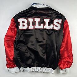 Vintage Jeff Hamilton Buffalo Bills Leather Reversible Satin Letterman Jacket