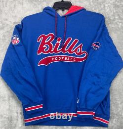 Vintage Pro Line Starter Buffalo Bills Hoodie Sweatshirt Script Blue NFL Large