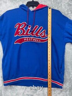 Vintage Pro Line Starter Buffalo Bills Hoodie Sweatshirt Script Blue NFL Large