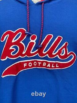 Vintage Pro Line Starter Buffalo Bills Hoodie Sweatshirt Script Blue NFL Large