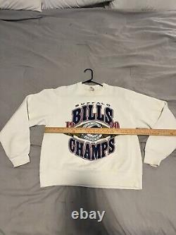 Vintage Rare Buffalo Bills 1990 Champs Sweatshirt White Size Large