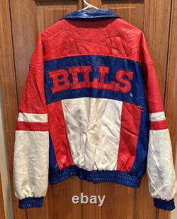 Vintage Rare NFL Game Day Buffalo Bills Faux Leather Jacket Size Large See Desc