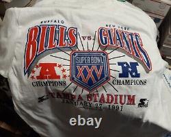 Vintage Starter Superbowl 25 Buffalo Bills Vs New York Giants Tee Shirt Large 44