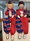 Vintage Two Buffalo Bills Clown Dolls Nfl Football Sitting Clowns