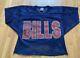 Vintage Garan Buffalo Bills Practice Blue Mesh Jersey Size S Fish Net Crop Top