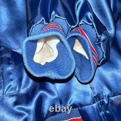 Vtg 80s 90s Buffalo Bills Chalk Line Satin Jacket USA Made Sz XL NFL EUC
