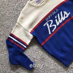 Vtg Buffalo Bills Coach Sweater PRO LINE by Cliff Engle Large 90s Marv Levy